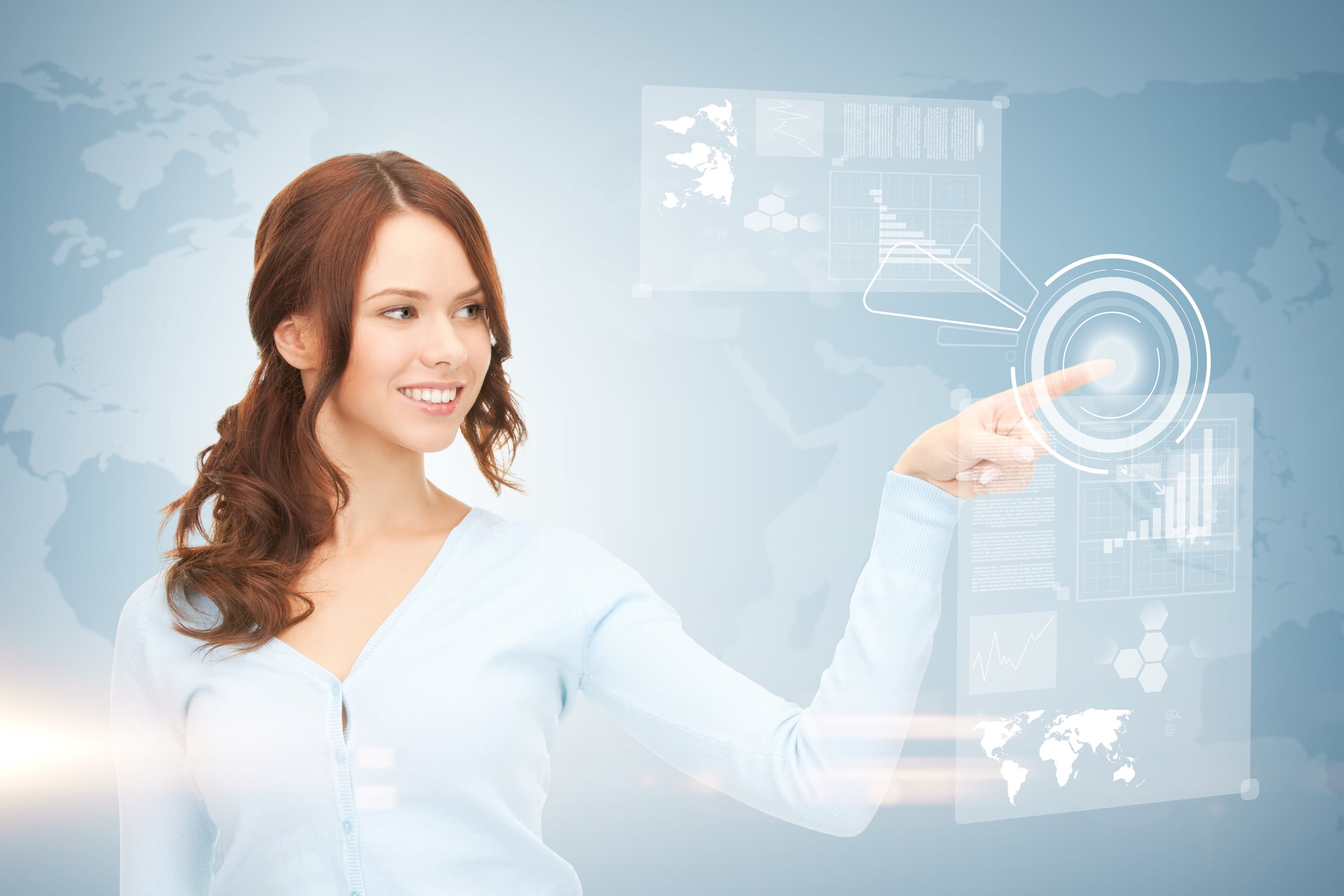 A practitioner reviewing her practice finances on a digital dashboard.